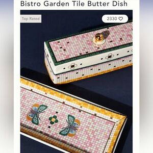 Anthropology Bistro Garden Tile Butter Dish🦋
